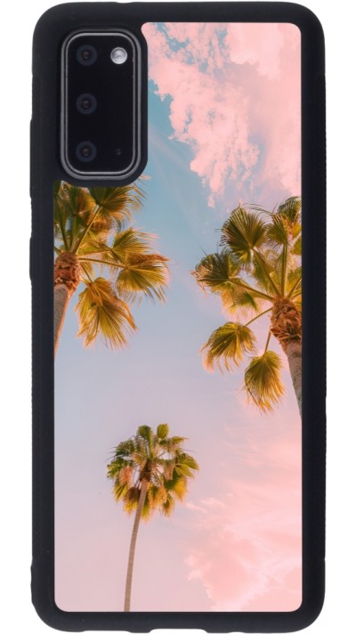 Coque Samsung Galaxy S20 - Silicone rigide noir Summer 2025 Palmiers