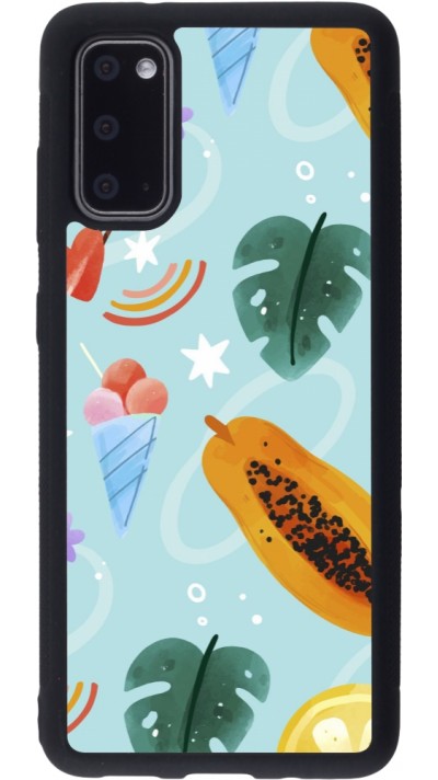 Coque Samsung Galaxy S20 - Silicone rigide noir Summer 2025 Pattern papaya