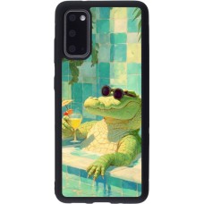 Samsung Galaxy S20 Case Hülle - Silikon schwarz Crocodile in the swimming pool Summer 2026
