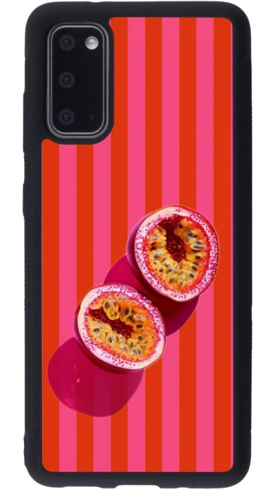 Coque Samsung Galaxy S20 - Silicone rigide noir Passion fruit Summer 2026