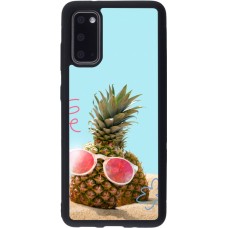 Coque Samsung Galaxy S20 - Silicone rigide noir Pineapple with glasses Summer 2026