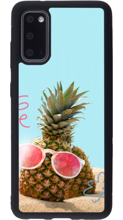 Coque Samsung Galaxy S20 - Silicone rigide noir Pineapple with glasses Summer 2026