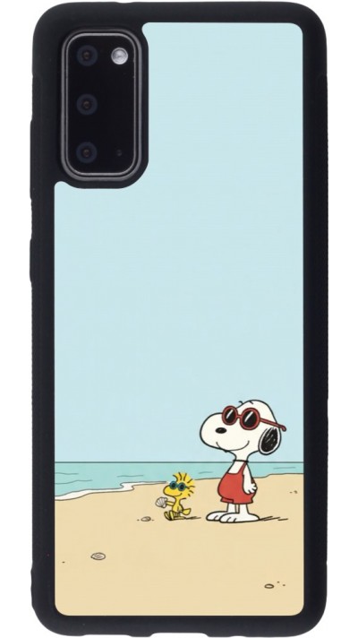Coque Samsung Galaxy S20 - Silicone rigide noir Snoopy on the beach Summer 2026