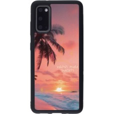 Coque Samsung Galaxy S20 - Silicone rigide noir Watch more sunsets Summer 2026