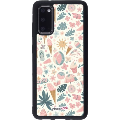 Samsung Galaxy S20 Case Hülle - Silikon schwarz Sommer Pink Muster