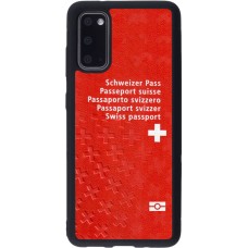 Coque Samsung Galaxy S20 - Silicone rigide noir Swiss Passport