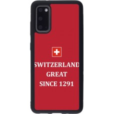 Coque Samsung Galaxy S20 - Silicone rigide noir Switzerland Great Since 1291
