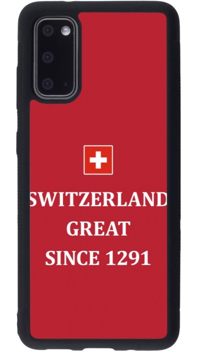 Coque Samsung Galaxy S20 - Silicone rigide noir Switzerland Great Since 1291