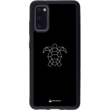 Coque Samsung Galaxy S20 - Silicone rigide noir Turtles lines on black