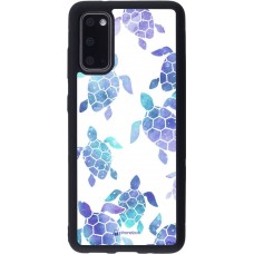 Coque Samsung Galaxy S20 - Silicone rigide noir Turtles pattern watercolor