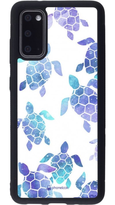 Coque Samsung Galaxy S20 - Silicone rigide noir Turtles pattern watercolor