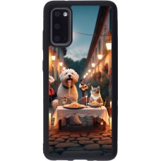 Samsung Galaxy S20 Case Hülle - Silikon schwarz Valentin 2024 Hund & Katze Kerzenlicht