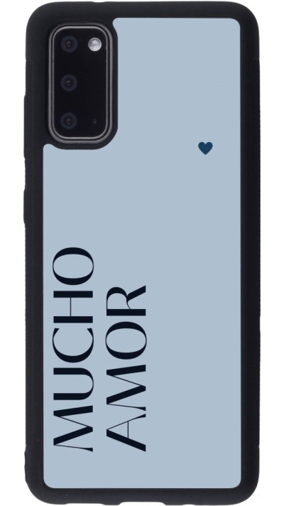 Coque Samsung Galaxy S20 - Silicone rigide noir Valentine 2024 mucho amor azul