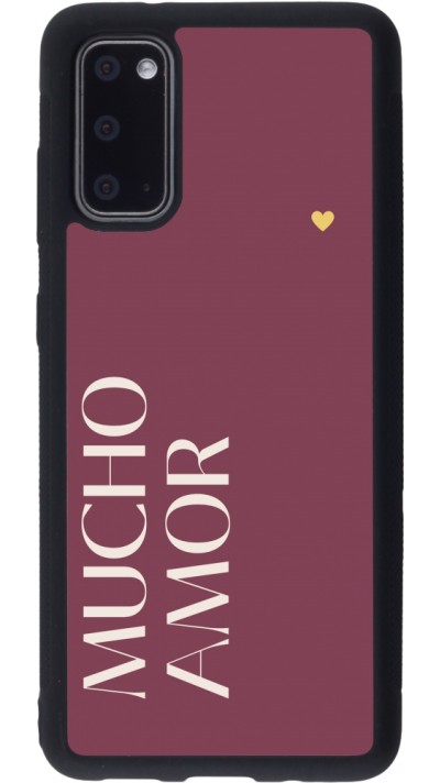 Coque Samsung Galaxy S20 - Silicone rigide noir Valentine 2024 mucho amor rosado