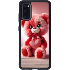 Samsung Galaxy S20 Case Hülle - Silikon schwarz Valentin 2024 Rosaroter Teddybär