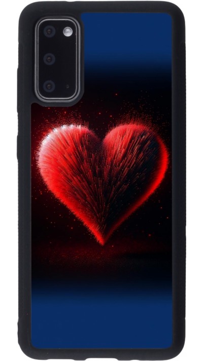 Coque Samsung Galaxy S20 - Silicone rigide noir Valentine 2025 coeur rouge