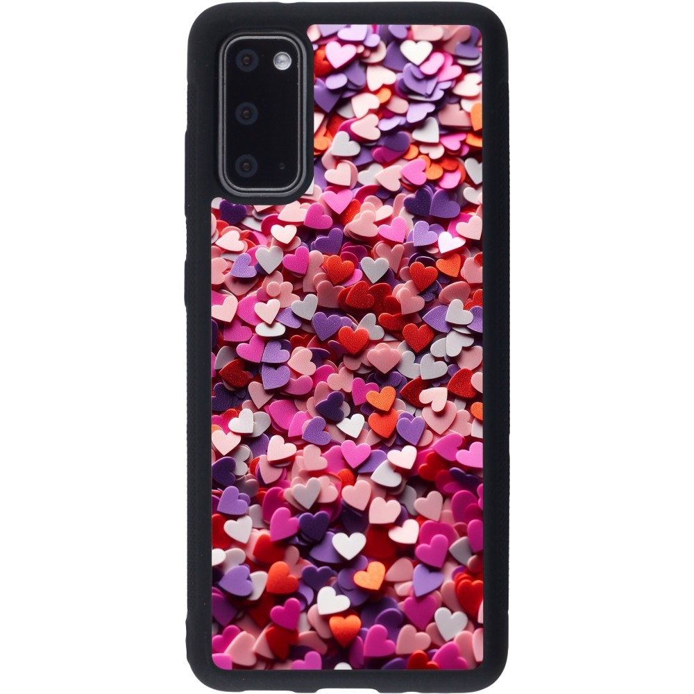 Samsung Galaxy S20 Case Hülle - Silikon schwarz Valentin 2025 Konfetti