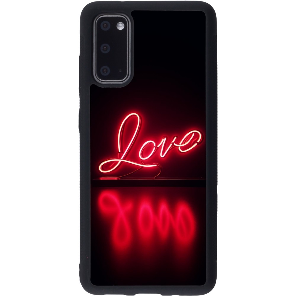 Samsung Galaxy S20 Case Hülle - Silikon schwarz Valentine 2025 Neon Liebe