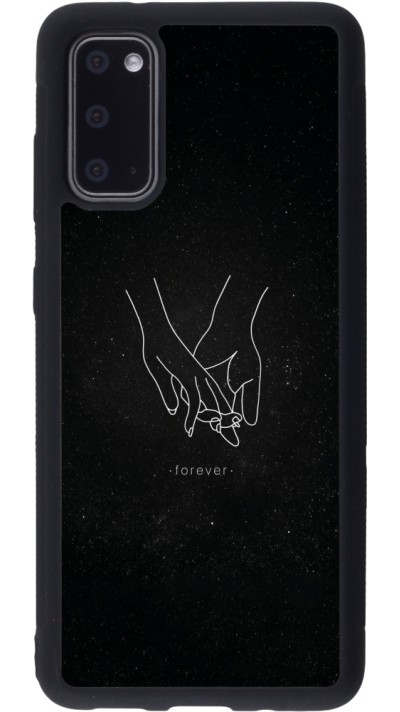 Coque Samsung Galaxy S20 - Silicone rigide noir Valentine 2023 hands forever