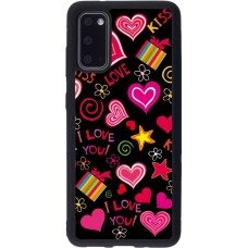 Coque Samsung Galaxy S20 - Silicone rigide noir Valentine 2023 love symbols