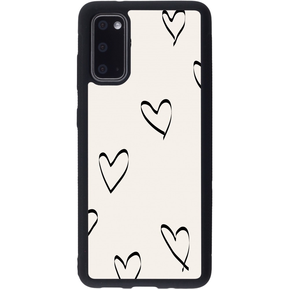 Samsung Galaxy S20 Case Hülle - Silikon schwarz Valentine 2023 minimalist hearts