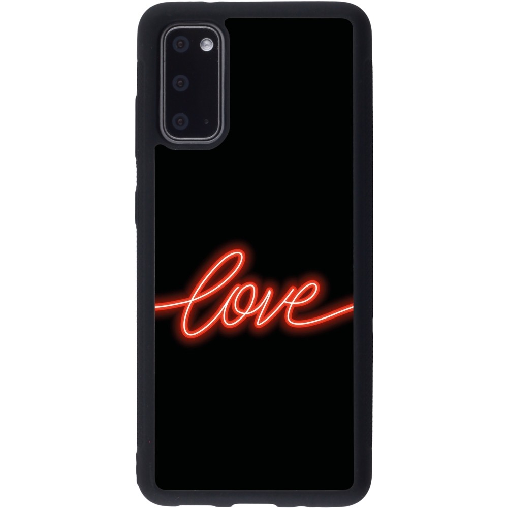 Samsung Galaxy S20 Case Hülle - Silikon schwarz Valentine 2023 neon love