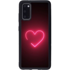 Samsung Galaxy S20 Case Hülle - Silikon schwarz Valentine 2023 single neon heart
