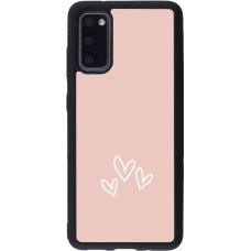 Samsung Galaxy S20 Case Hülle - Silikon schwarz Valentine 2023 three minimalist hearts