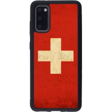 Coque Samsung Galaxy S20 - Silicone rigide noir Vintage Flag SWISS