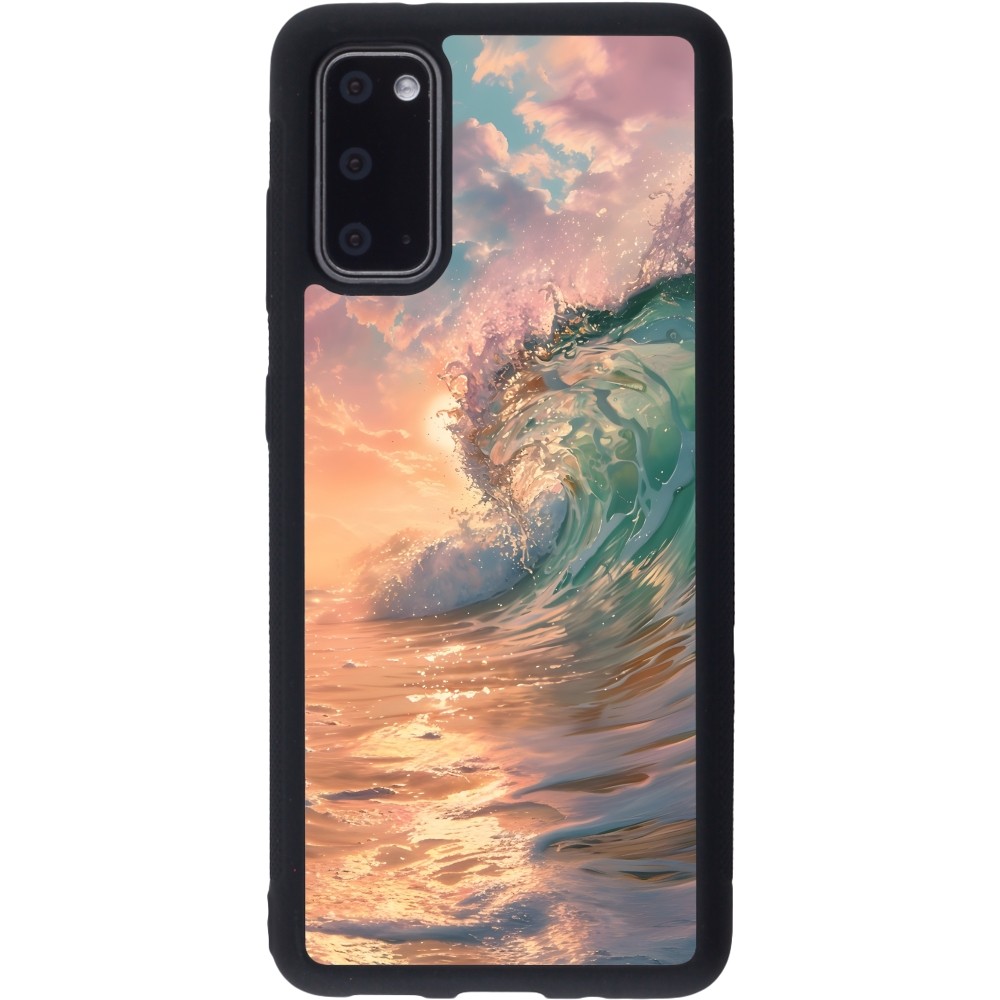 Samsung Galaxy S20 Case Hülle - Silikon schwarz Wave Sunset