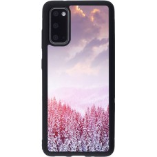 Coque Samsung Galaxy S20 - Silicone rigide noir Winter 22 Pink Forest