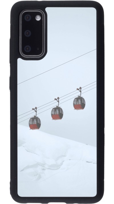 Coque Samsung Galaxy S20 - Silicone rigide noir Winter 22 ski lift