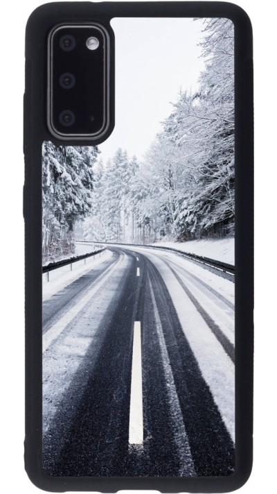 Coque Samsung Galaxy S20 - Silicone rigide noir Winter 22 Snowy Road