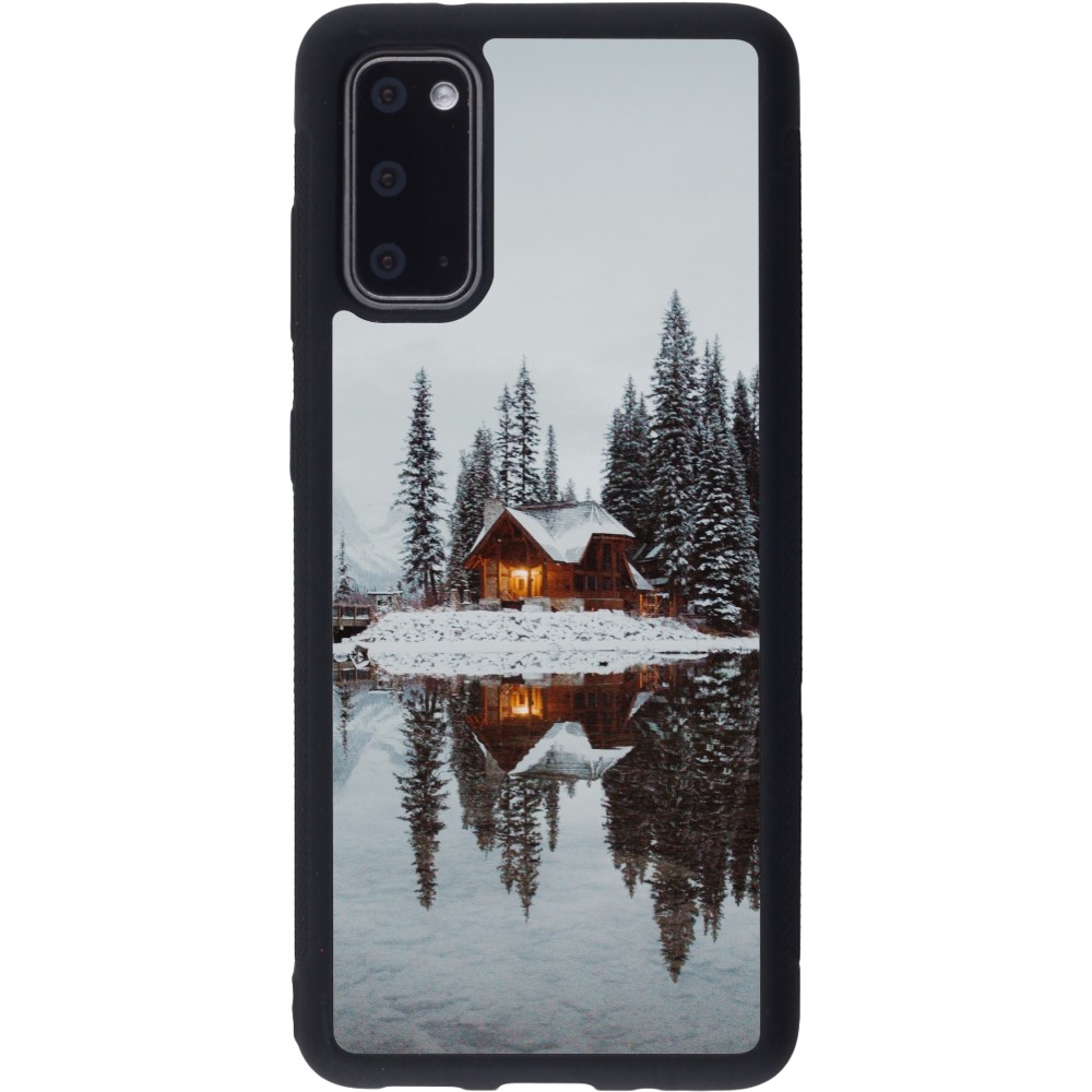 Samsung Galaxy S20 Case Hülle - Silikon schwarz Winter 25 Winter house forest afternoon