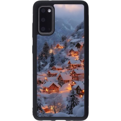 Coque Samsung Galaxy S20 - Silicone rigide noir Winter 25 Winter snowy village