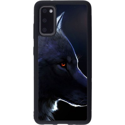 Coque Samsung Galaxy S20 - Silicone rigide noir Wolf Shape