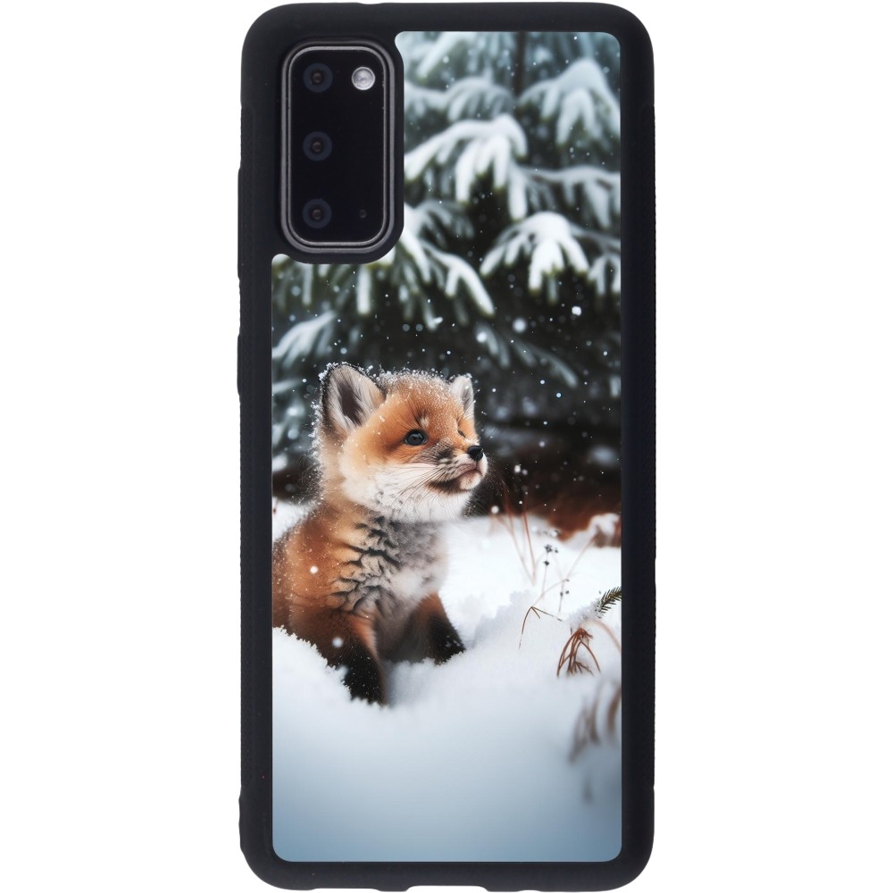 Samsung Galaxy S20 Case Hülle - Silikon schwarz Weihnachten 2023 Fuechslein Tanne