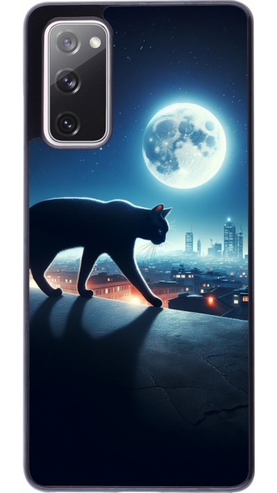 Samsung Galaxy S20 FE 5G Case Hülle - Schwarze Katze unter dem Vollmond