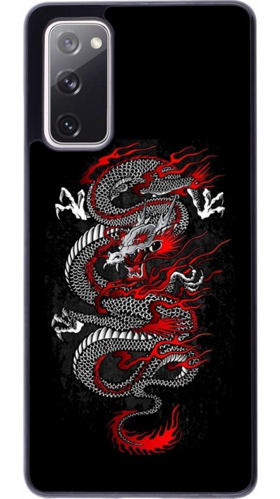 Samsung Galaxy S20 FE 5G Case Hülle - Japanese style Dragon Tattoo Red Black