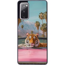 Samsung Galaxy S20 FE 5G Case Hülle - Tiger Auto rosa