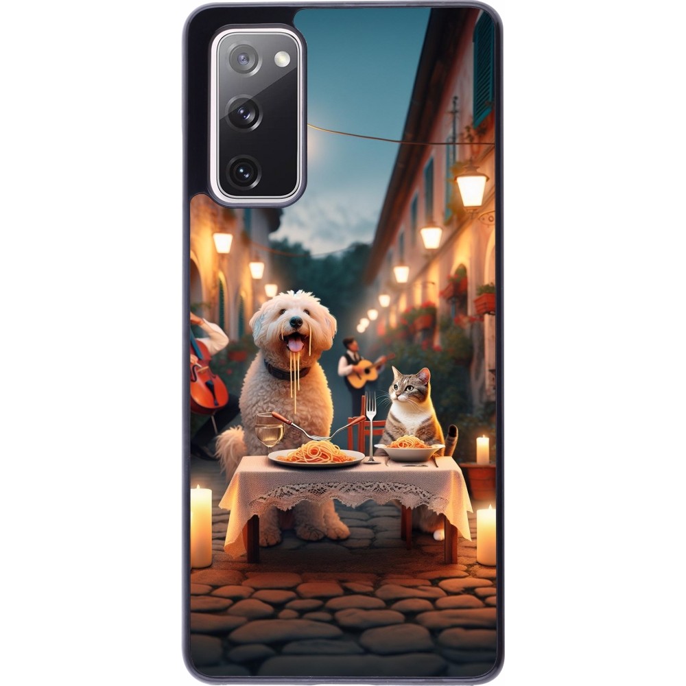 Samsung Galaxy S20 FE 5G Case Hülle - Valentin 2024 Hund & Katze Kerzenlicht