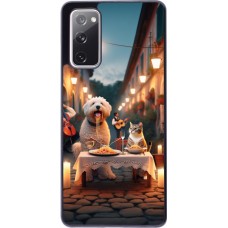 Samsung Galaxy S20 FE 5G Case Hülle - Valentin 2024 Hund & Katze Kerzenlicht