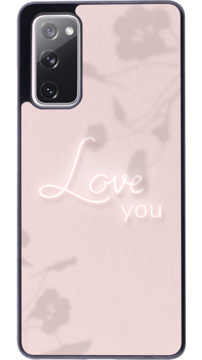 Coque Samsung Galaxy S20 FE 5G - Valentine 2023 love you neon flowers shadows