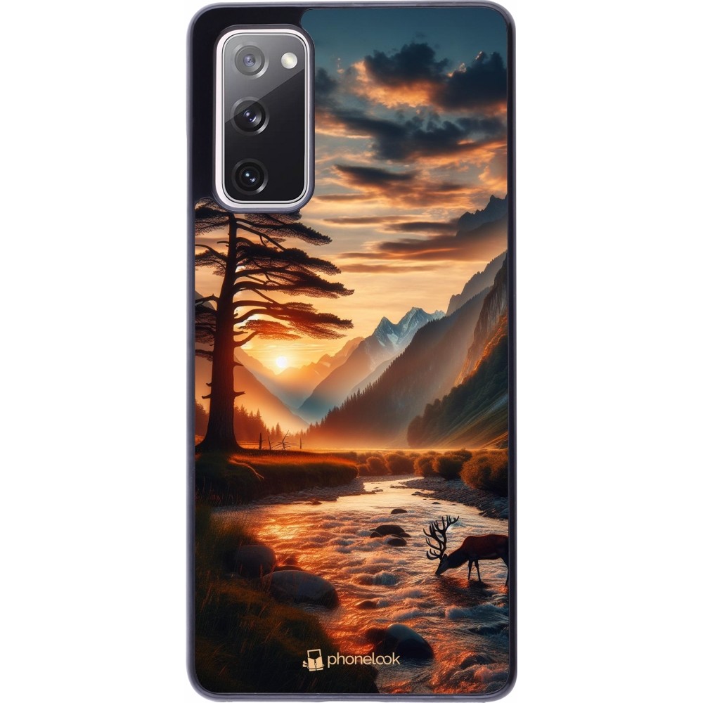 Samsung Galaxy S20 FE 5G Case Hülle - Tal Sonnenuntergang Hirsch Baum