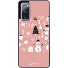 Coque Samsung Galaxy S20 FE 5G - Noël 2024 Rose Snowman Christmas