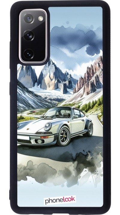 Coque Samsung Galaxy S20 FE 5G - Silicone rigide noir Porsche 911 Mountain Watercolor
