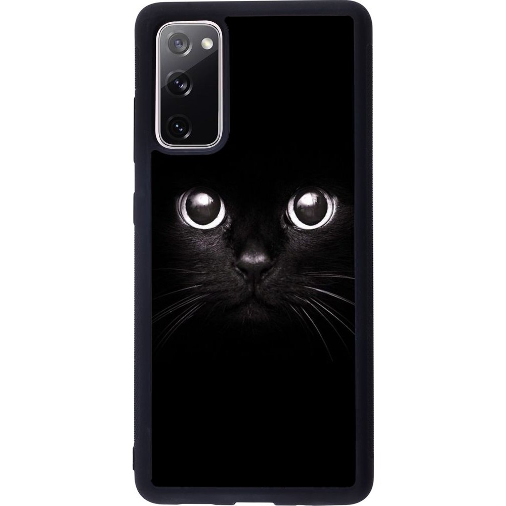 Coque Samsung Galaxy S20 FE - Silicone rigide noir Cat eyes