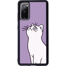 Samsung Galaxy S20 FE 5G Case Hülle - Silikon schwarz Chat auf lila Hintergrund