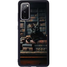 Samsung Galaxy S20 FE 5G Case Hülle - Silikon schwarz Katze Bücher dunkel