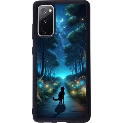 Samsung Galaxy S20 FE 5G Case Hülle - Silikon schwarz Schwarze Katze Spaziergang